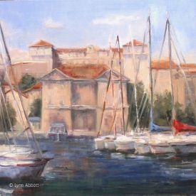 LynnAbbott_DocksideinMarseilles_20x20Oil with watermark