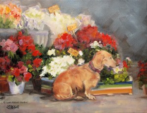 Watching for the Master, 14x18 Oil on Canvas, © 2017 Lynn AbbottStudios with copyright