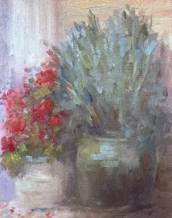 Plein Air Geraniums_Lynn Abbott