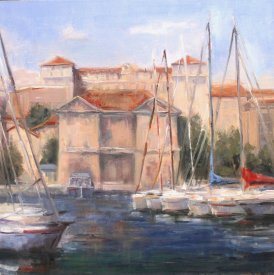 LynnAbbott_DocksideinMarseilles_20x20Oil