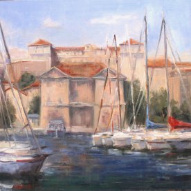 LynnAbbott_DocksideinMarseilles_20x20Oil