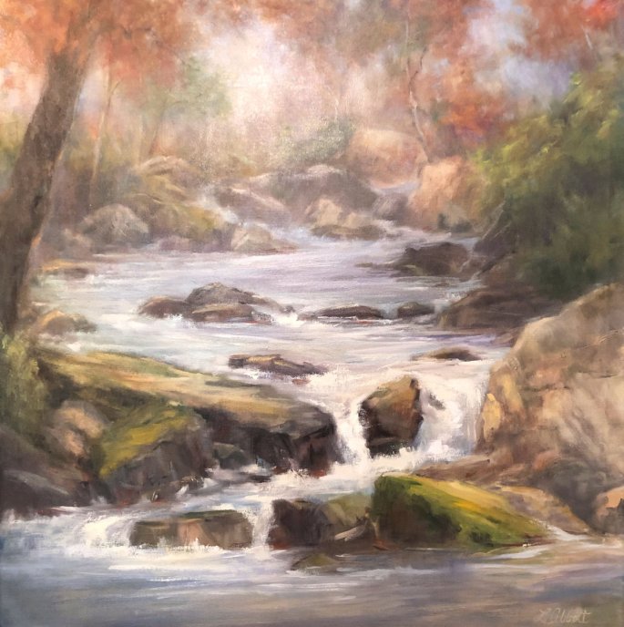 Gently Falling_36x36_Oil_Lynn Abbott