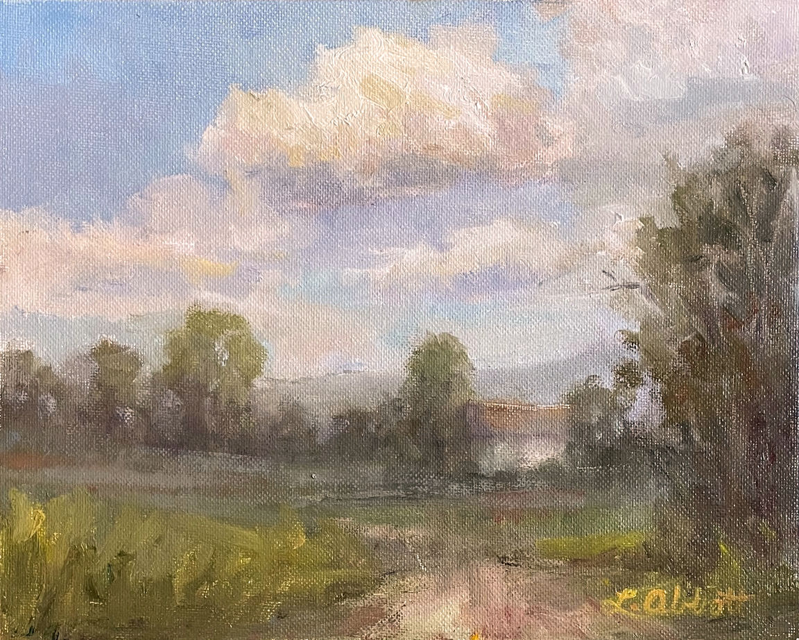 Summer Clouds Over the Blue Ridge_6x8 Oil_Lynn Abbott